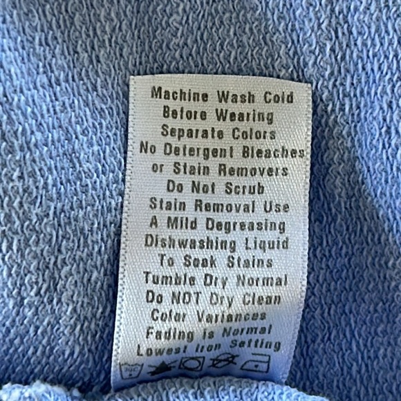 Fresh Produce Periwinkle Blue Sunset Sweatshirt w Raw/Unfinished Hems - Picture 13 of 13